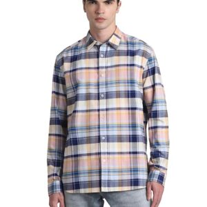 JACK & JONES Men's Cotton Checke Regular Fit Shirt
