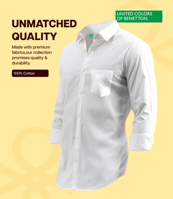 UNITED COLORS OF BENETTON Men's Cotton Slim Fit Shirt - Image 6
