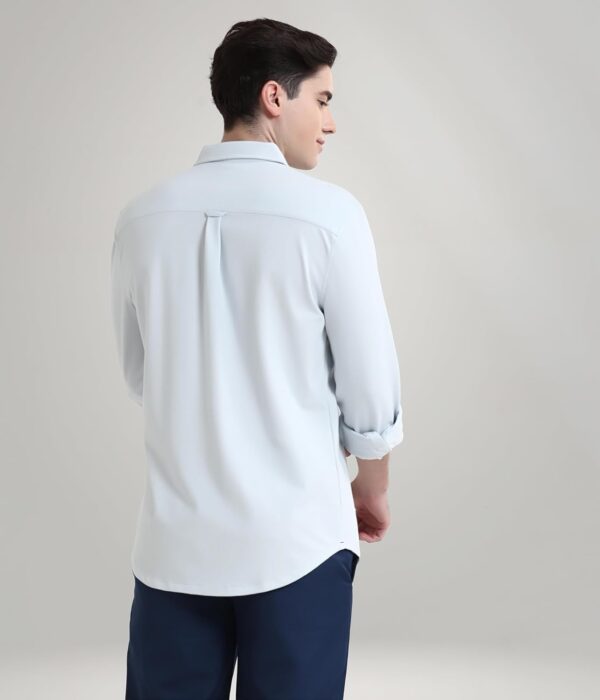 TURMS Water Repellent Men's Knitted Shirt | Anti Stain Anti Odor Cotton Blend | Solid Casual Full Sleeves - Image 4