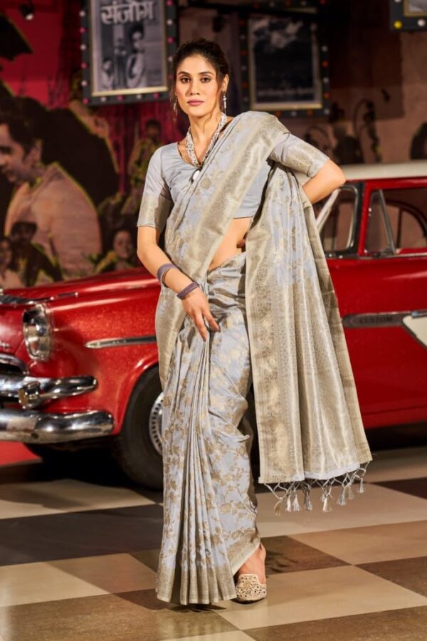 SWORNOF Women's kanjivaram banarasi silk saree for Patola festival Wedding silk with rich pallu Design sarees for women with blouse piece - Image 3