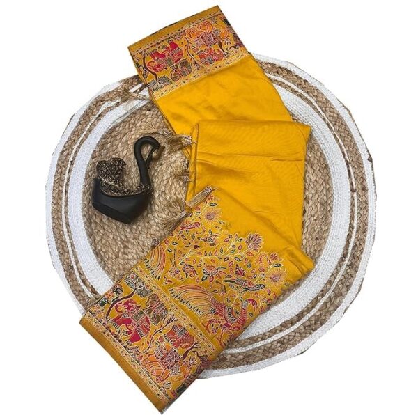 SWORNOF Women's Patola Silk Saree With Unstitched Boluse Piece