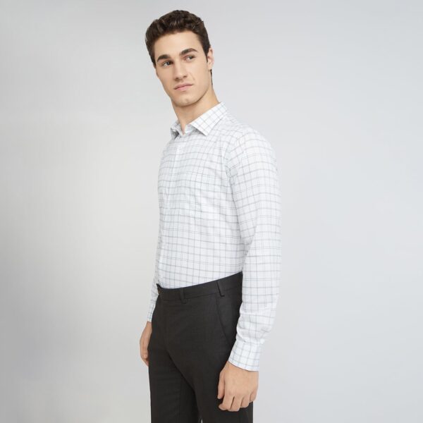 Park Avenue Men's Regular Fit Checkered Pattern Pure Cotton Ainsley Collar Full Sleeve Formal Shirt - Image 3