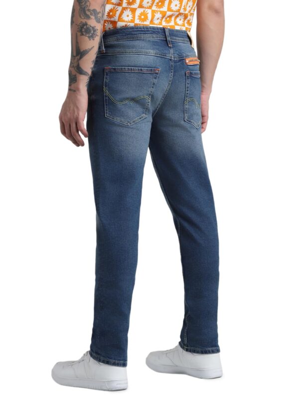 JACK & JONES Men Low Rise Ben Skinny Fit Heavy Fade Clean Look Stretchable Jeans - Image 4