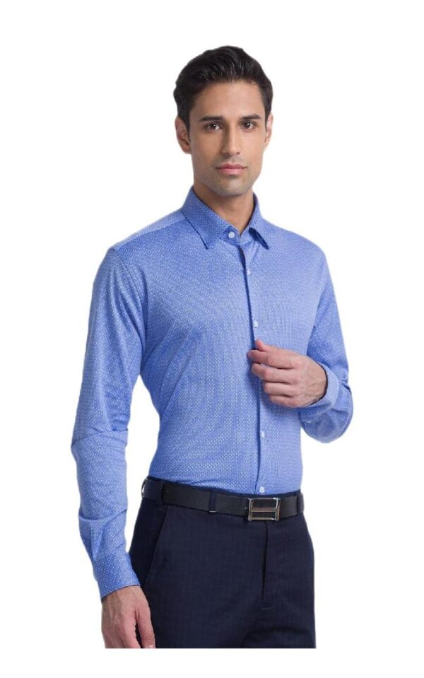 Raymond Men's Cotton Slim Fit Structure Formal Shirts - Image 2