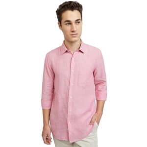 Colorplus Tailored Fit Medium Red Formal Shirt for Men