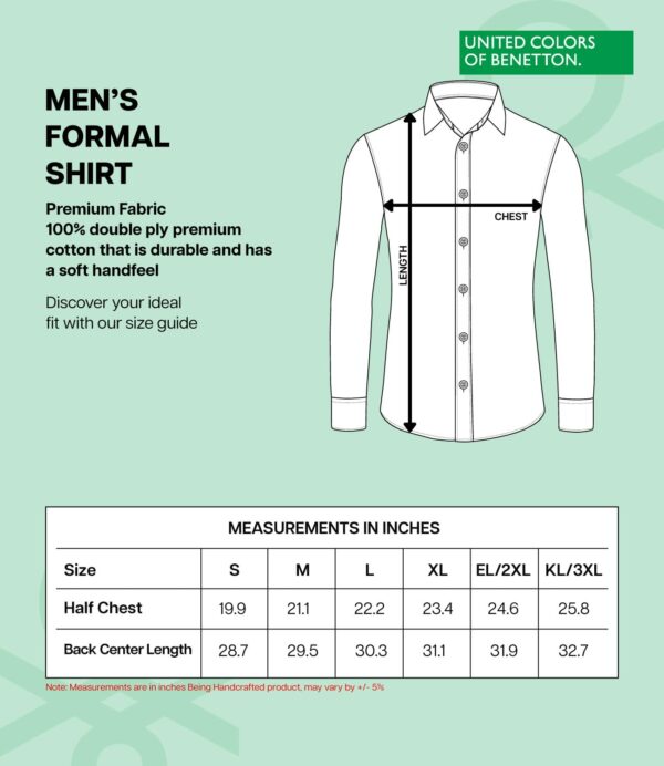 UNITED COLORS OF BENETTON Men's Cotton Slim Fit Shirt - Image 5