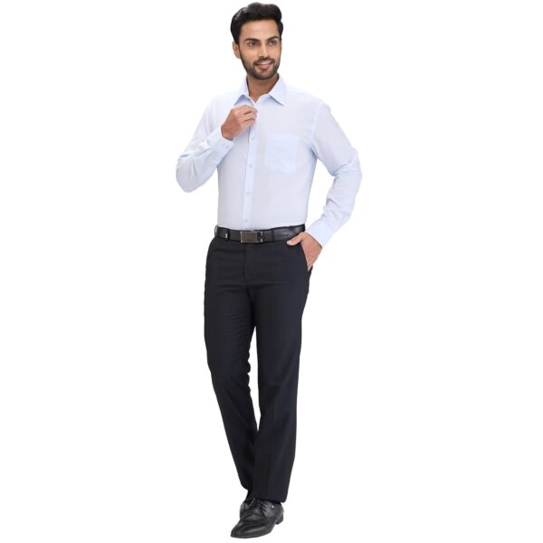Park Avenue Men Regular Fit Structure Pattern Pure Cotton Ainsley Collar Full Sleeve Formal Shirt - Image 5