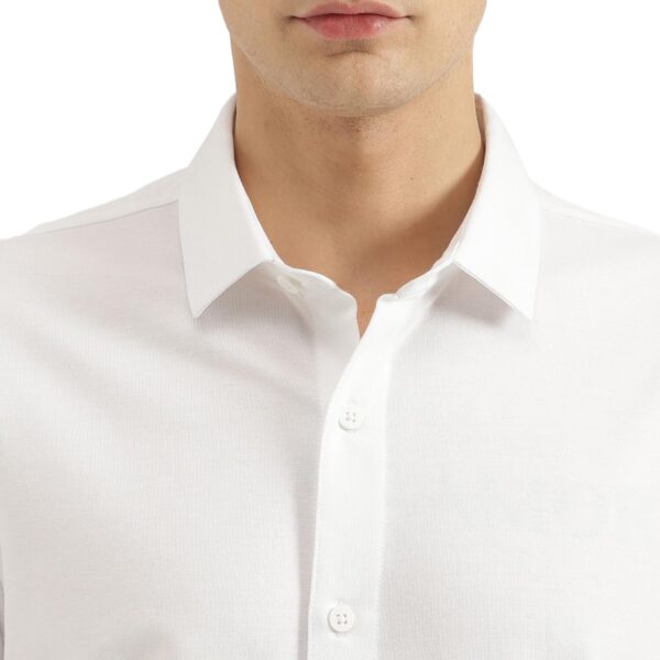 United Colors of Benetton Slim Fit Spread Collar Solid Shirt - Image 5
