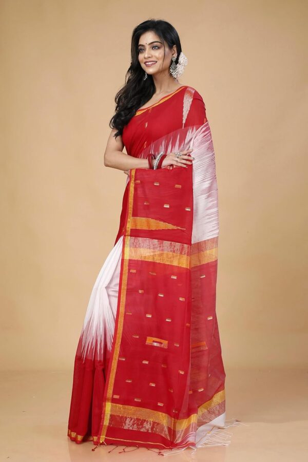 OISHANI SAREE GHOR Women's Traditional Bengal Ikkat Handloom Saree - Image 3