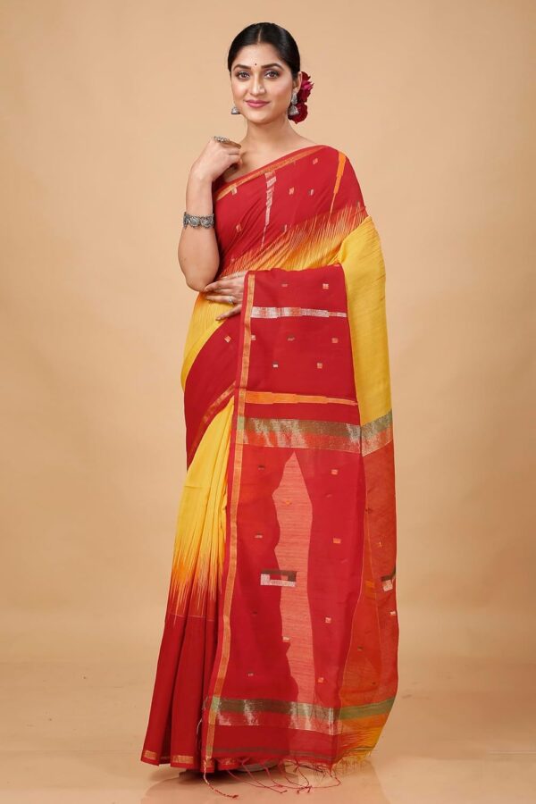 OISHANI SAREE GHOR Women's Traditional Bengal Ikkat Handloom Saree - Image 5