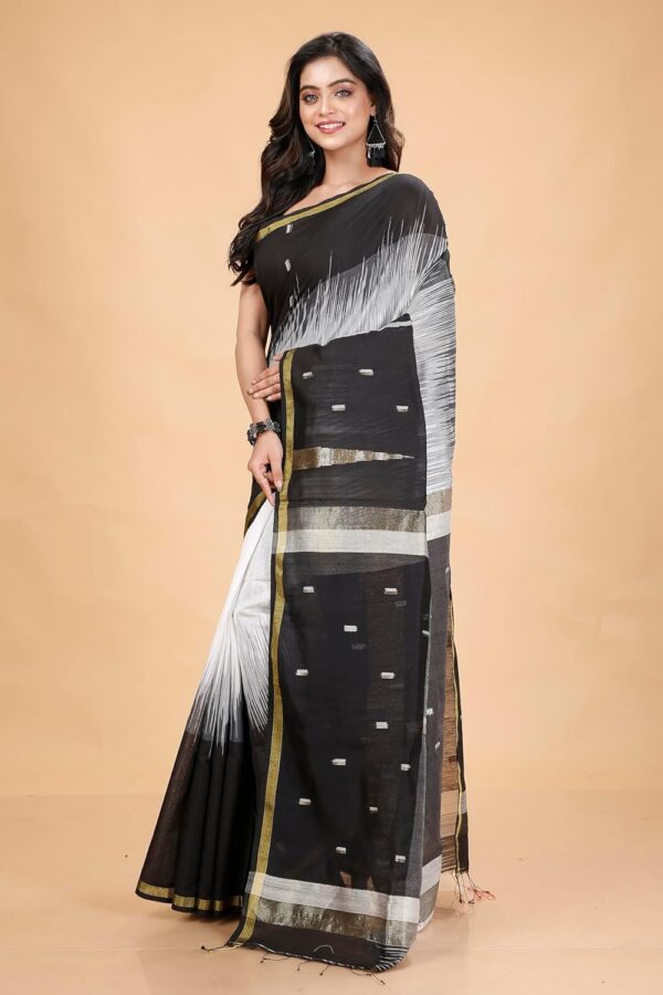 OISHANI SAREE GHOR Women's Traditional Bengal Ikkat Handloom Saree - Image 4