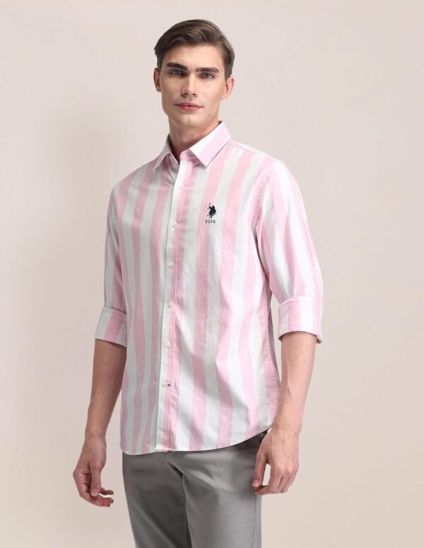 U.S. POLO ASSN. Men's Cotton Regular Fit US Polo Ass. Checked Button Down Long Sleeve Casual Regular 1621 Casual Shirts (UDSHT1441) - Image 4