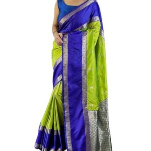 SGF11 Women's Kanjivaram Pure Handloom Soft Silk Saree With Blouse Piece