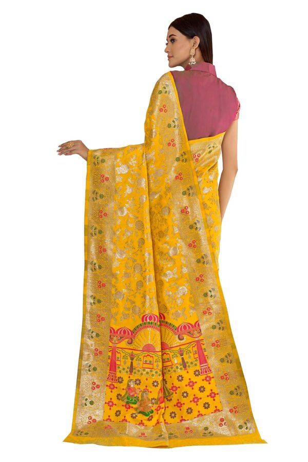 Monjolika Fashion Women's Banarasi Silk Saree With Blouse Piece. - Image 6