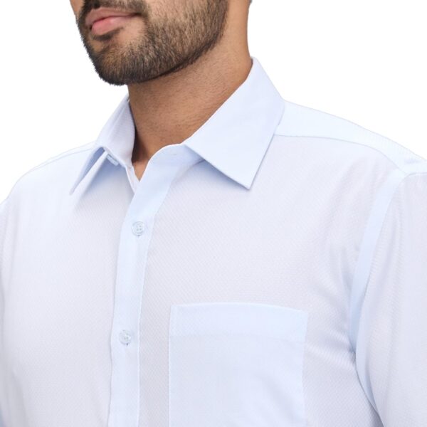 Park Avenue Men Regular Fit Structure Pattern Pure Cotton Ainsley Collar Full Sleeve Formal Shirt - Image 6