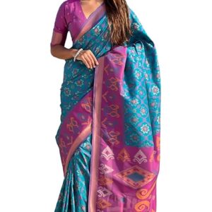 SGF11 Women's Kanjivaram Patola Soft Pure Silk Sarees With Unstitched Blouse Piece