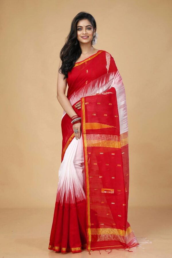 OISHANI SAREE GHOR Women's Traditional Bengal Ikkat Handloom Saree - Image 5