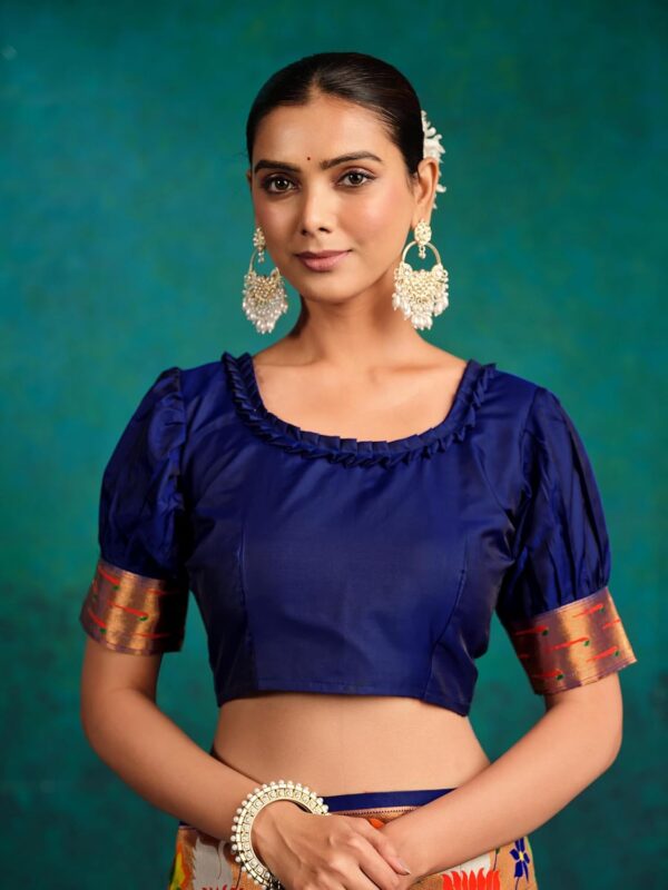 EthnicJunction Women's Pure Silk Paithani Woven Saree With Blouse Piece - Image 6