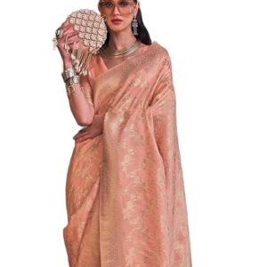 SWORNOF Women's kanjivaram banarasi silk saree for Patola festival Wedding silk with rich pallu Design sarees for women with blouse piece