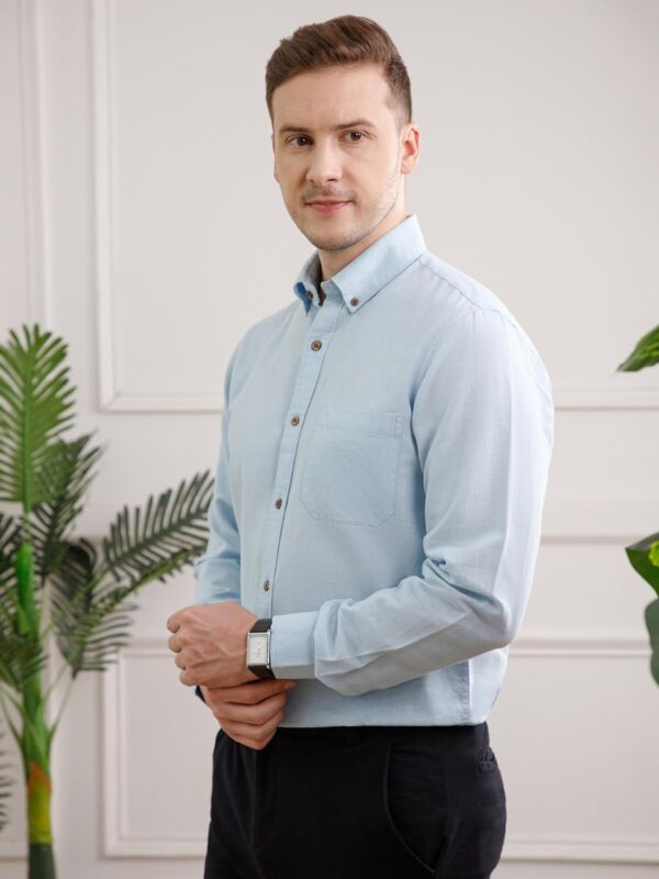 THE FORMAL CLUB Men's Breeze Full Sleeve Cotton Linen Shirt for Men in Smart Fit - Image 2