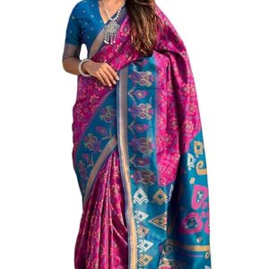 SGF11 Women's Kanjivaram Patola Soft Pure Silk Sarees With Unstitched Blouse Piece
