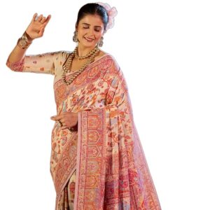 SWORNOF Women's kanjivaram banarasi silk saree for festival Wedding silk with rich pallu Design sarees for women with Unstitched blouse piece