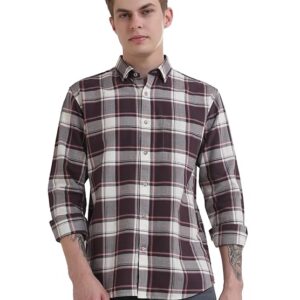 TURMS Anti Stain Men's Checks Shirt | Anti Odor Water Repellent | Cotton Full Sleeves | Available in Plus Sizes, Multiple Colors & Patterns