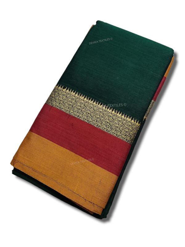 DEVIKA TEXTILES AVANI Border Narayanpeth Pure Handloom Cotton Sarees with Running Blouse Piece For Womens - Image 3