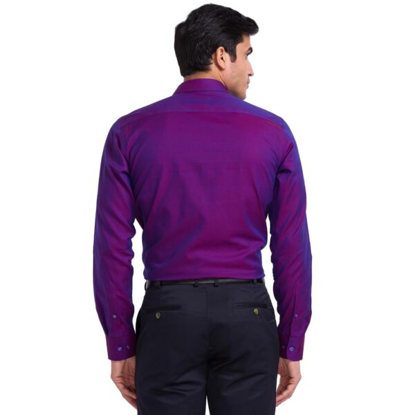 Park Avenue Men's Cotton Slim Fit Violet Formal Shirt - Image 4