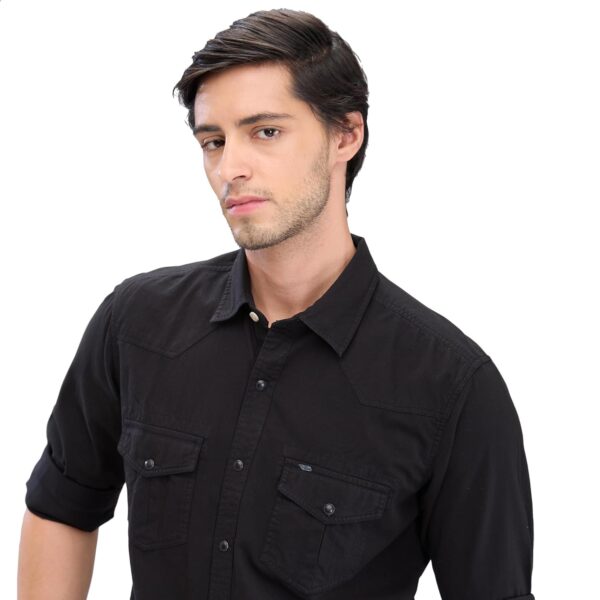 Spykar Men's Cotton Blend Full Sleeve Slim Fit Solid Shirt - Image 6