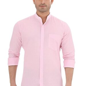Faubourg Mens Linen Cotton Mandarin Chinese Collar Formal Shirt