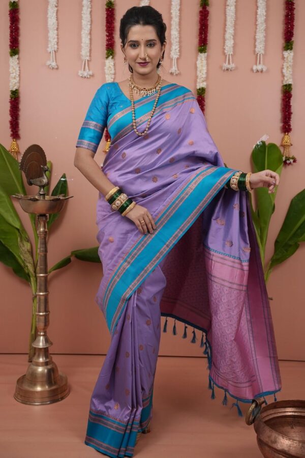 SGF11 Women's Kanjivaram Pure Soft Silk Saree With Unstitched Blouse Piece - Image 5