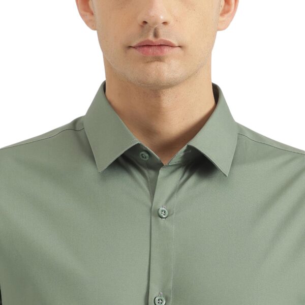 United Colors of Benetton Slim Fit Spread Collar Solid Shirt - Image 5
