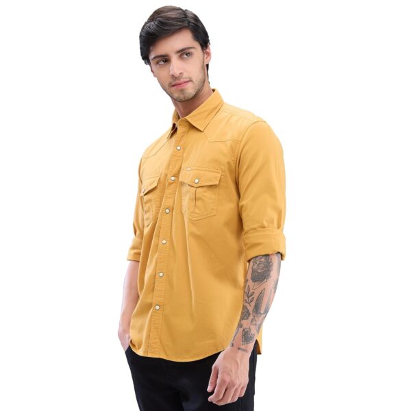 Spykar Men's Cotton Blend Full Sleeve Slim Fit Solid Shirt - Image 4
