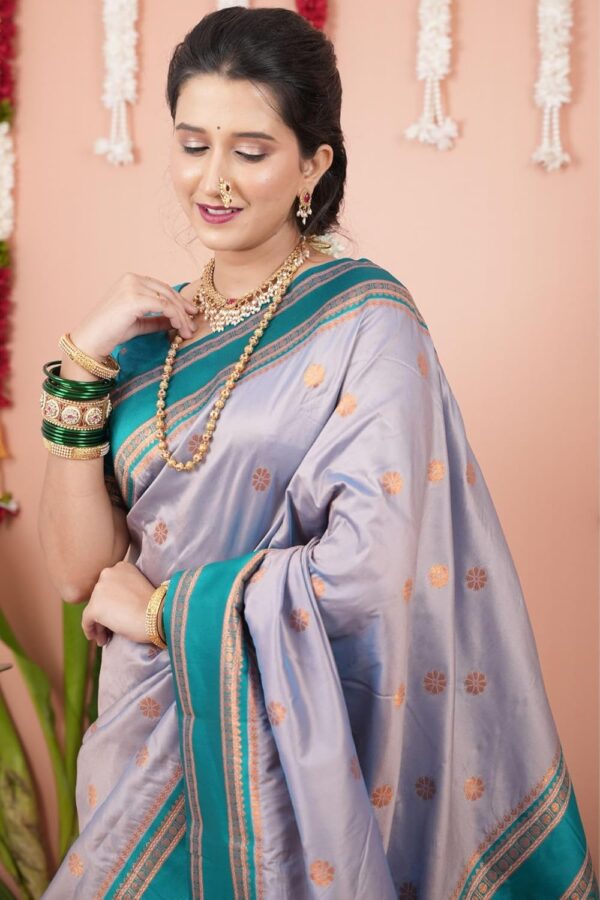 SGF11 Women's Kanjivaram Pure Soft Silk Saree With Unstitched Blouse Piece - Image 3