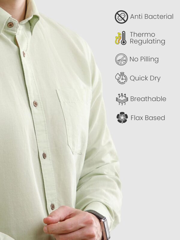 THE FORMAL CLUB Men's Breeze Full Sleeve Cotton Linen Shirt for Men in Smart Fit - Image 5