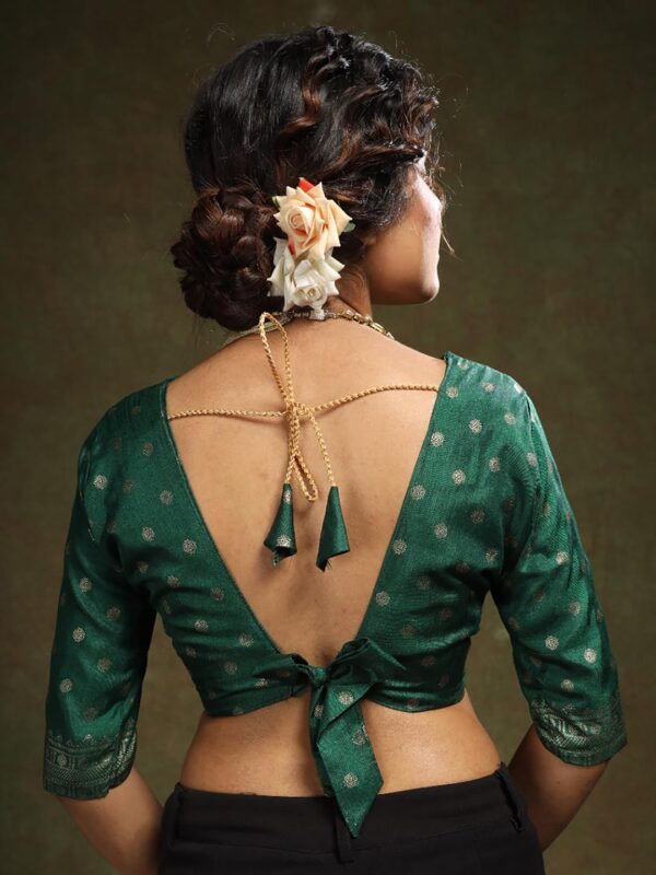 SAREE MALL Woven Design Zari Work Pure Patola Silk Saree for Women With Unstitched Blouse Piece - Image 6