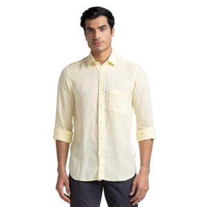 Colorplus Tailored Fit Medium Yellow Formal Shirt for Men