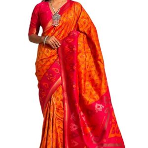 SGF11 Women's Kanjivaram Patola Soft Pure Silk Sarees With Unstitched Blouse Piece