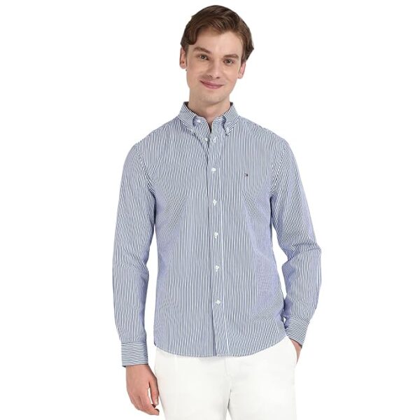 Tommy Hilfiger Men's Cotton Striped Regular Fit Shirt