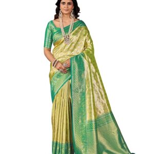 Mehrang Cotton Banarasi Silk Saree for Women With Unstitched Blouse Piece