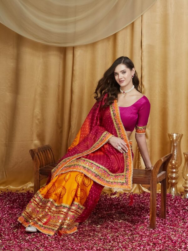 arriva fab Women's Soft Pure Chiffon With Colourful Embroidery Heavy Lace Saree With Unstitched Blouse - Image 4
