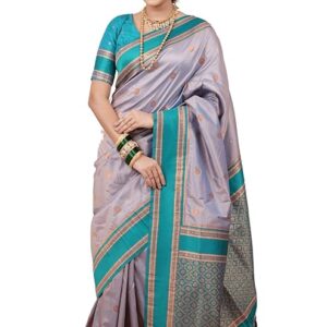 SGF11 Women's Kanjivaram Pure Soft Silk Saree With Unstitched Blouse Piece
