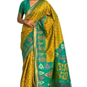 SGF11 Women's Kanjivaram Patola Soft Pure Silk Sarees With Unstitched Blouse Piece