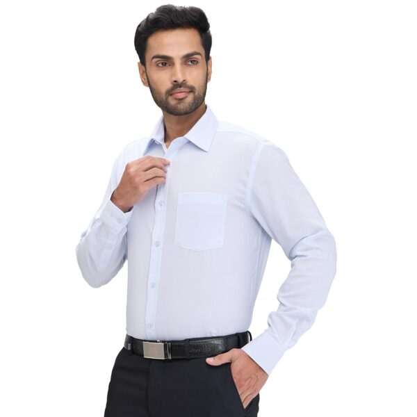 Park Avenue Men Regular Fit Structure Pattern Pure Cotton Ainsley Collar Full Sleeve Formal Shirt - Image 3