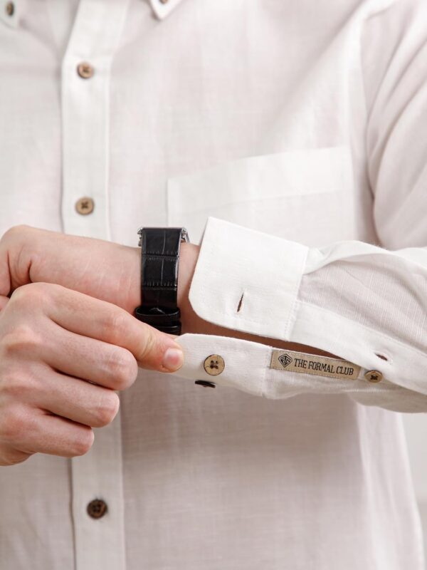 THE FORMAL CLUB Men's Breeze Full Sleeve Cotton Linen Shirt for Men in Smart Fit - Image 5