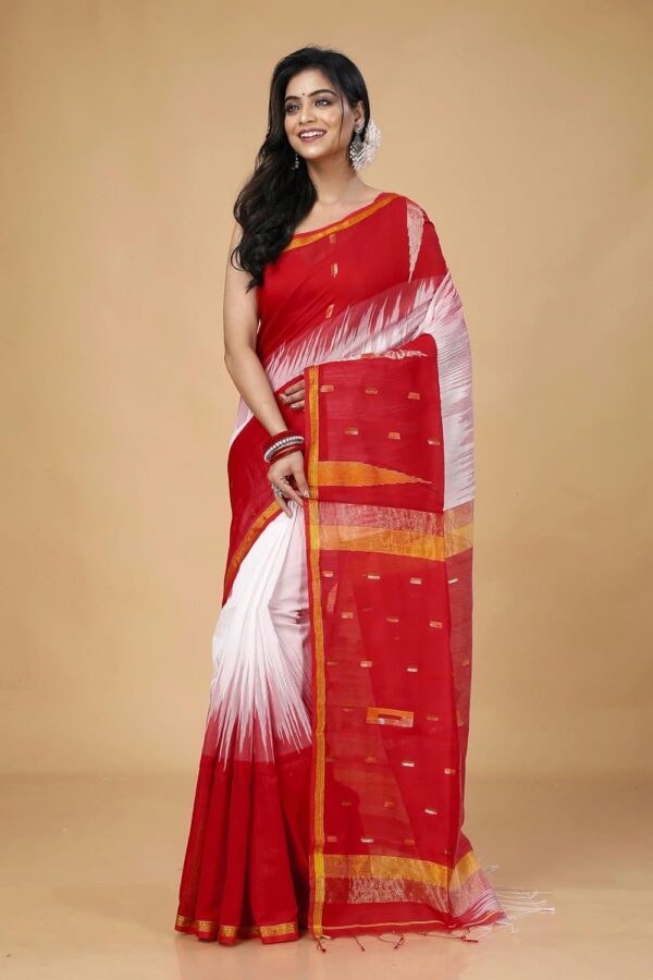 OISHANI SAREE GHOR Women's Traditional Bengal Ikkat Handloom Saree - Image 2
