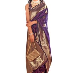 SGF11 Women's Kanjivaram Pure Soft Silk Saree For Women Pure Golden Zari With Blouse Piece