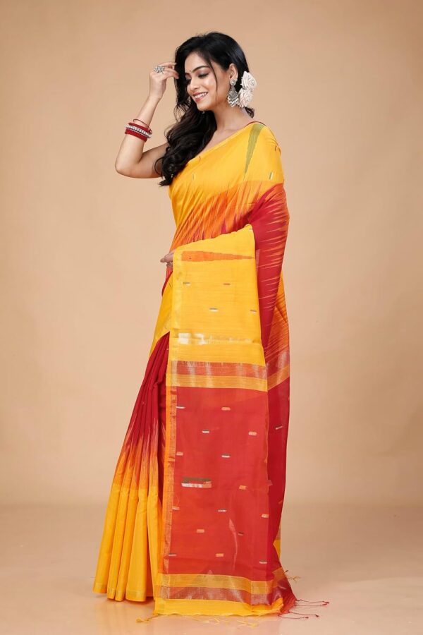 OISHANI SAREE GHOR Women's Traditional Bengal Ikkat Handloom Saree - Image 3