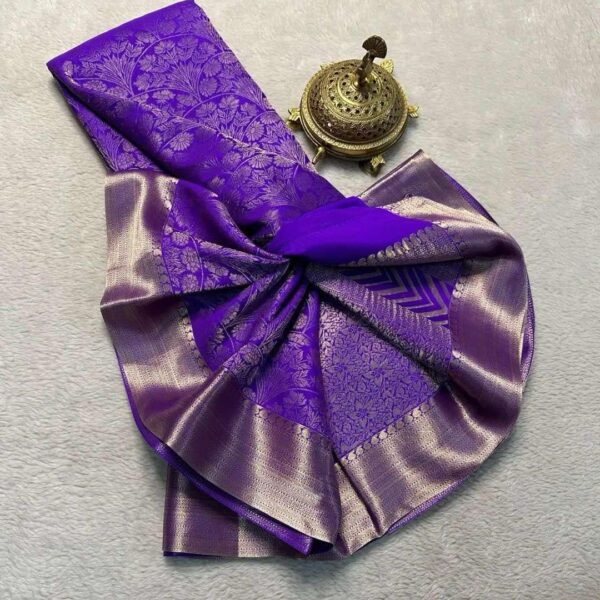 Shree Silk Mills Every Occasion Lightweight Brocade Mysore Silk Saree - Image 2